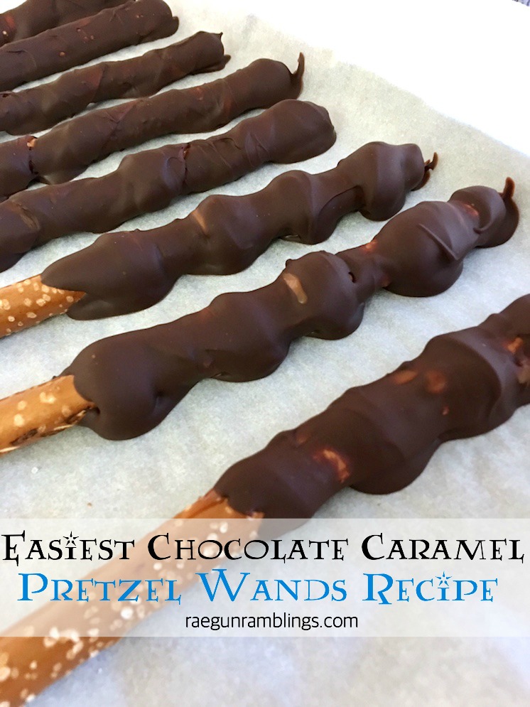 Caramel Chocolate Pretzel Wands and Fantastic Beasts Party - Rae Gun ...