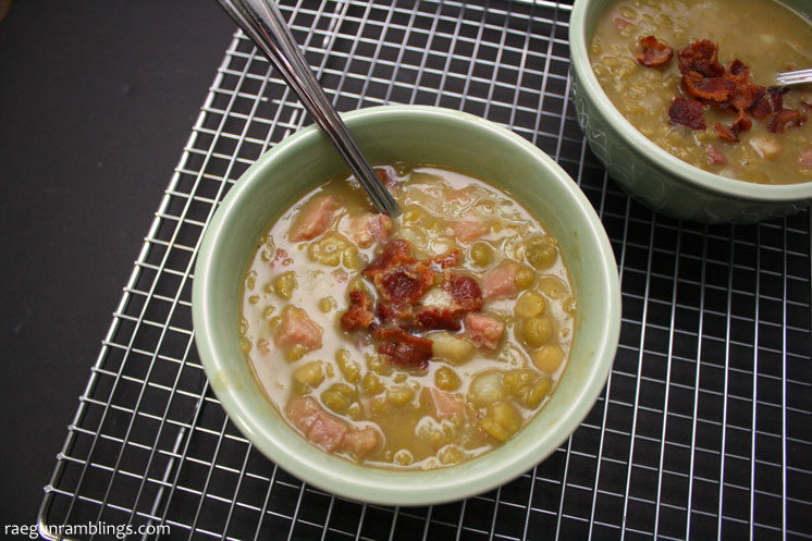 Our new favorite weeknight meal. This split pea soup recipe is so good. great for leftover ham and freezes well too.