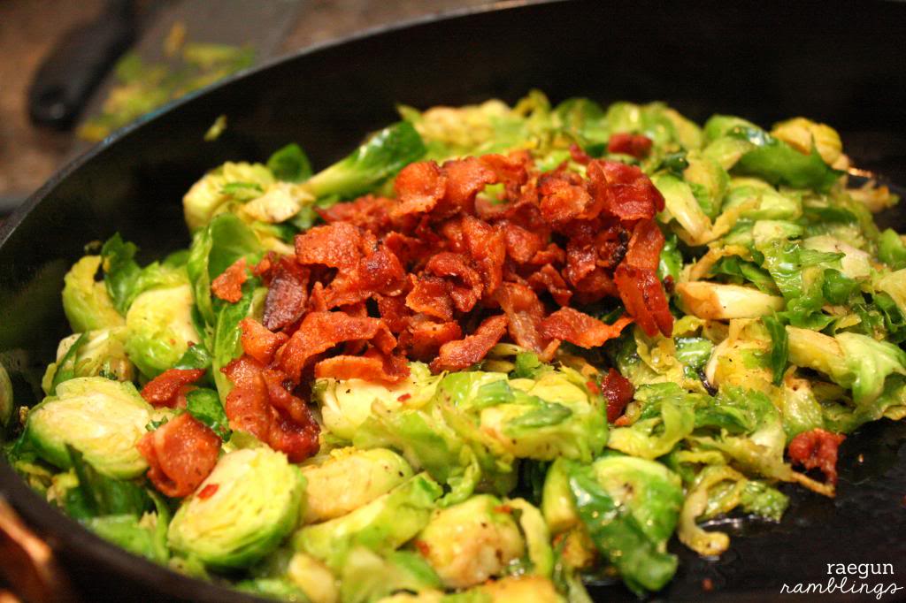 Recipe: Quick And Yummy Shaved Brussels Sprouts With Bacon - Rae Gun ...