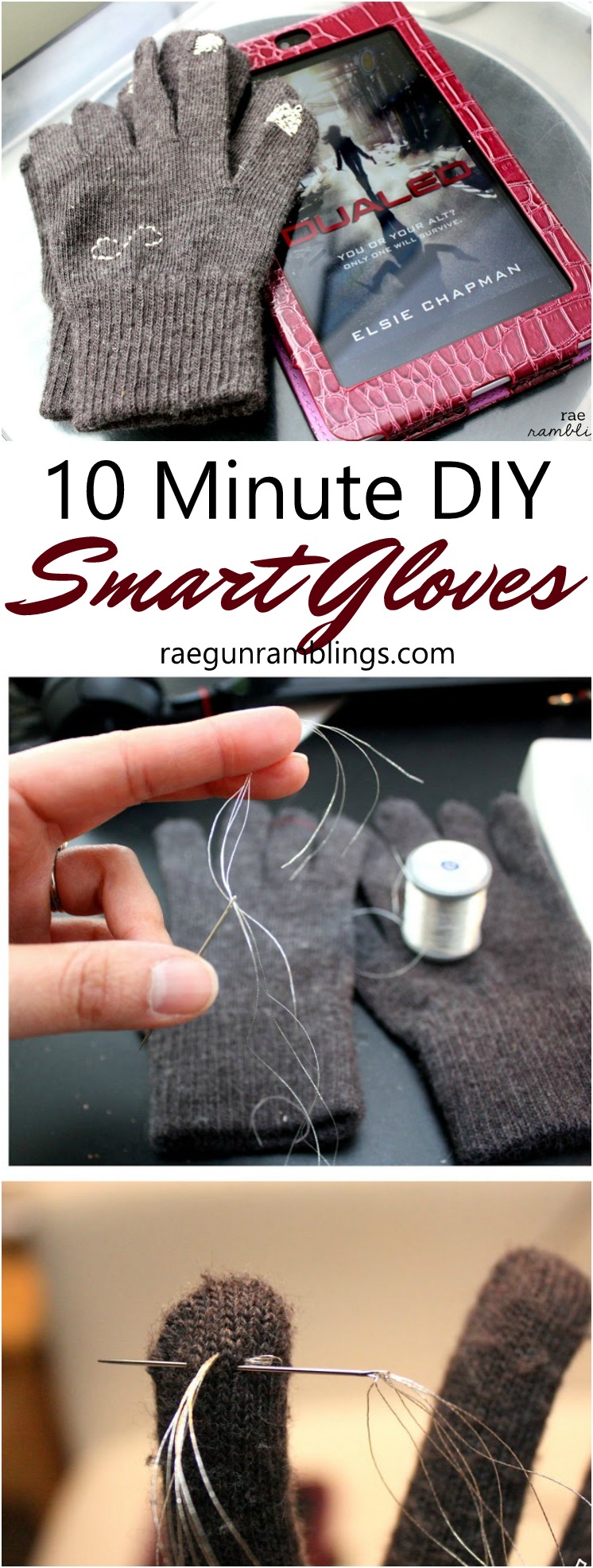 So great you can turn ANY glove (even cute ones) into touch screen friendly smart gloves. Easy fast DIY sewing tutorial