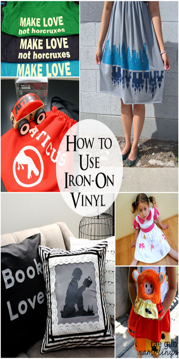 collage with craft project using vinyl