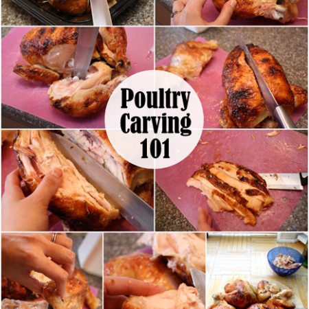 Step by step instructions and tips for easy poultry carving. No more hacked chicken or turkey - Rae Gun Ramblings