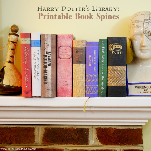 Printable Potter World Book Spines and Light Up Wand Tutorail Rae Gun