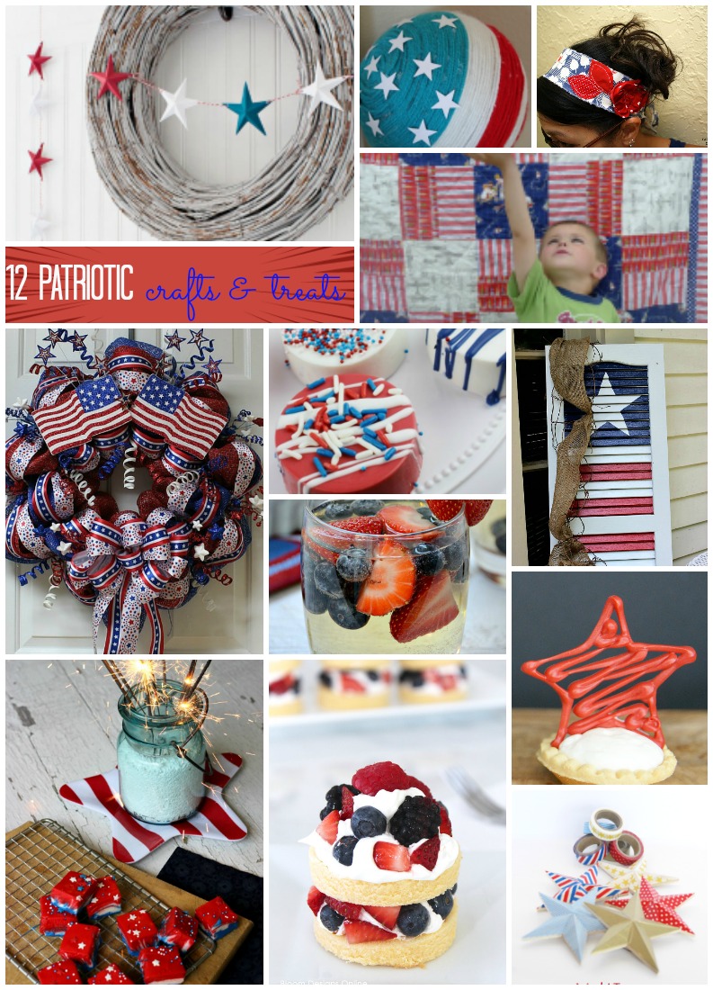 12 Patriotic Crafts and Recipes. Great for fourth of july parties, memorial day and more