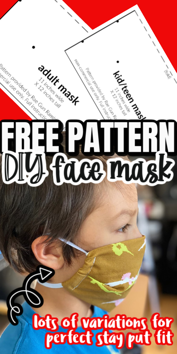 by far my favorite fabric mask. free cloth face mask pattern child and adult sizes