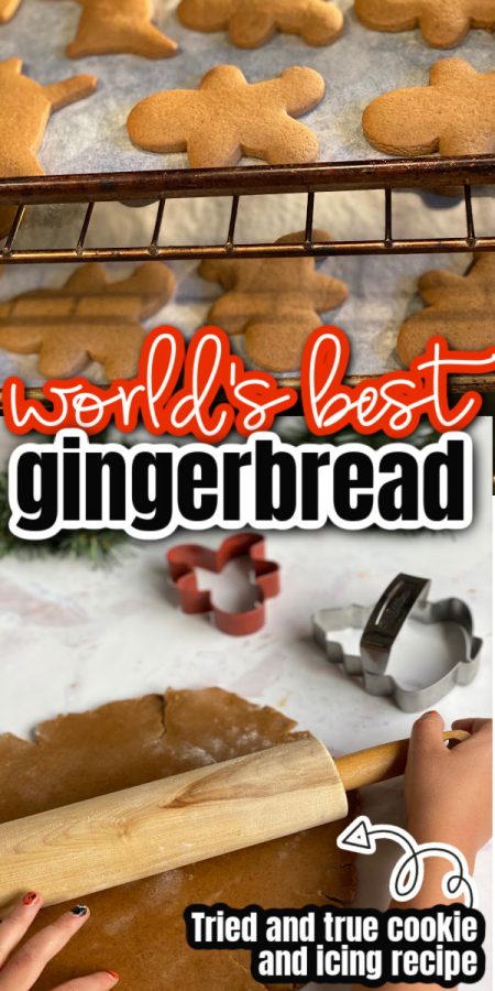 gingerbread man cookies in oven and dough