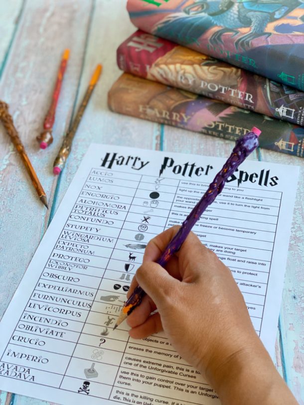 Harry Potter Spells List Printable And Wand Pencils - Rae Gun Ramblings