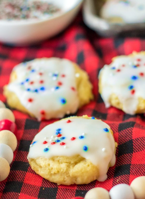 Fourth of July cookies firework sprinkle ricotta cookies